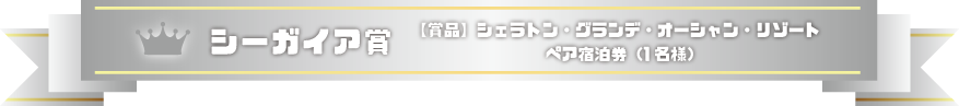 シーガイア賞：ホテルペア宿泊券（1名様）